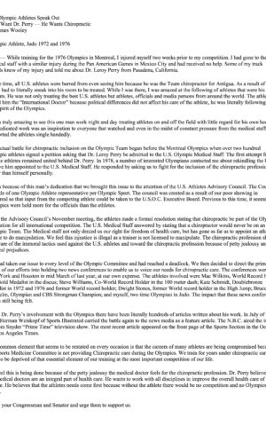 olympic athletes speak out for chiropractic care by dr leroy perry